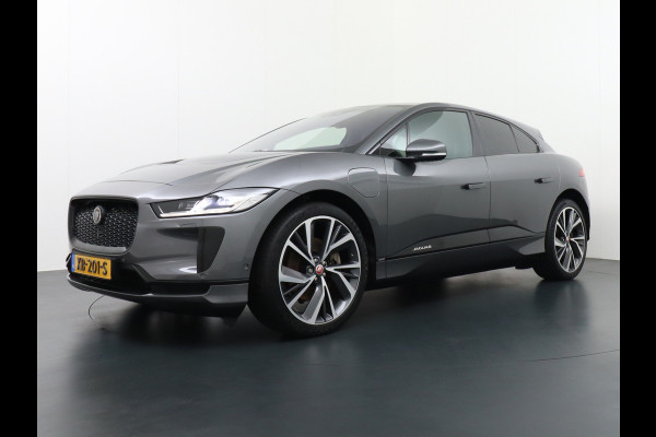 Jaguar I-PACE EV400 HSE NEW BATTERY! 90 kWh 400pk 4WD Active -Air-Suspension Gekoelde-Elektr.Leer-Sport-Comfort-stoel Pano.dak VirtualCockpit  Adaptive Dynamics Adaptive Surface Response actieve luchtvering! Head-up Display Meridan Surround Sound (825Watt!) Verwarmde Stuur Voorruit+Sproeiers Hill-Hold 4x4 AWD(4) wiel aandrijving Luchtvering Zwarte-Hemel Snelladen 104kw DC p/uur en thuisladen 1 fase max 7,4kw/uur bij 32a (of 3x16A omzetten naar 1x32A via de Ratio EV Transformer Charger zond