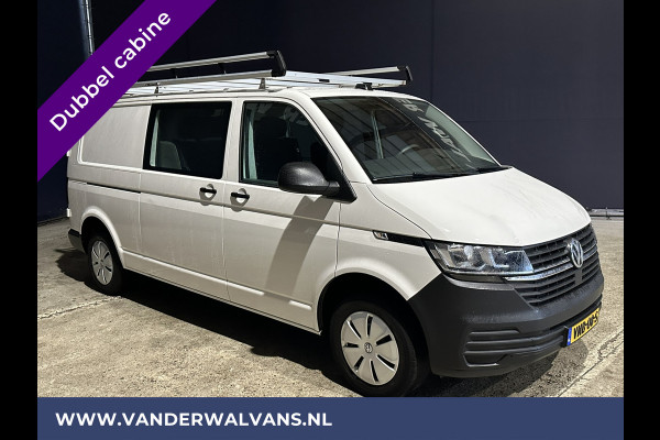 Volkswagen Transporter 2.0 TDI 150pk L2H1 Dubbele cabine Euro6 Airco | Navigatie | 2500kg Trekhaak | 5-Zits | imperiaal, cruisecontrol, apple carplay, android auto