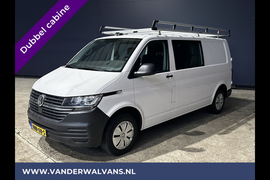 Volkswagen Transporter 2.0 TDI 150pk L2H1 Dubbele cabine Euro6 Airco | Navigatie | 2500kg Trekhaak | 5-Zits | imperiaal, cruisecontrol, apple carplay, android auto