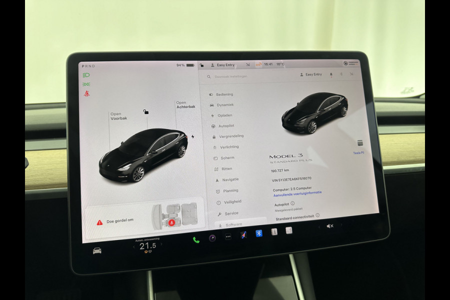 Tesla Model 3 Standard RWD Plus 60 kWh [ 3-Fase ] (INCL-BTW) Aut. *PANO | AUTO-PILOT | NAPPA-LEATHER | KEYLESS | FULL-LED | MEMORY-PACK | SURROUND-VIEW | DAB | APP-CONNECT | DIGI-COCKPIT | LANE-ASSIST | COMFORT-SEATS | 19"ALU*