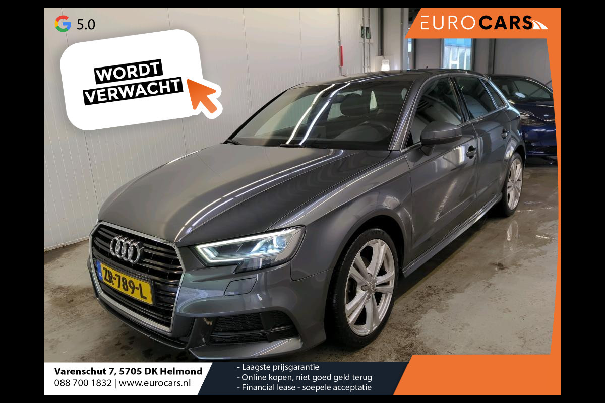 Audi A3 Sportback 1.5 TFSI CNG AUT NAV Sport S-Line Navigatie Parkeersensoren achter Cruise Control  Stoelverwarming 18"Lichtmetalen velgen Ledverlichting Climate Control