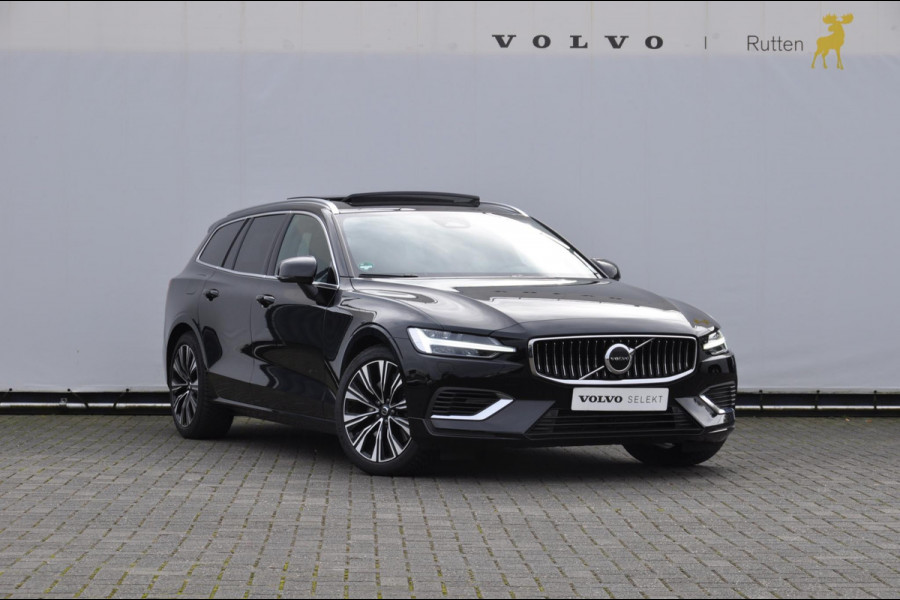 Volvo V60 T6 350pk Autmomaat Recharge AWD Plus Bright Pilot assist / Adaptive cruise control / Elektrische achterklep / Panoramadak / Keyless entry / Google services / Lederen bekleding /