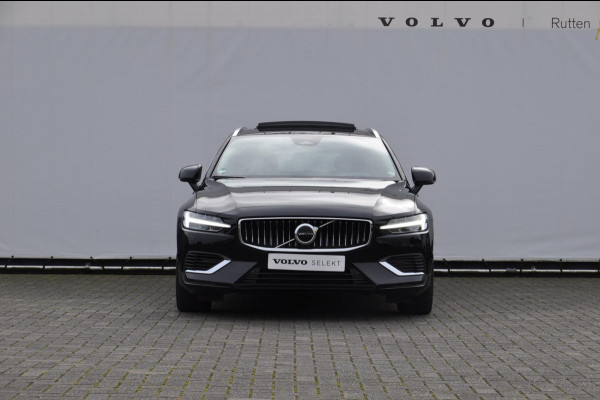 Volvo V60 T6 350pk Autmomaat Recharge AWD Plus Bright Pilot assist / Adaptive cruise control / Elektrische achterklep / Panoramadak / Keyless entry / Google services / Lederen bekleding /