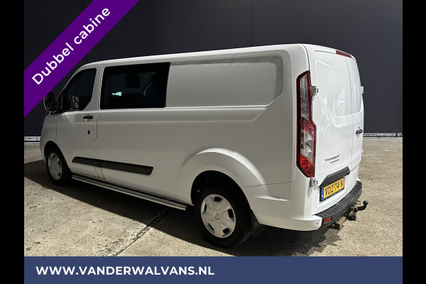 Ford Transit Custom 2.0 TDCI 130pk L2H1 Dubbele Cabine Euro6 Airco | 6-Zits | 2800kg Trekhaak | Navigatie Camera, Cruisecontrol, LED, Parkeersensoren, Stoelverwarming