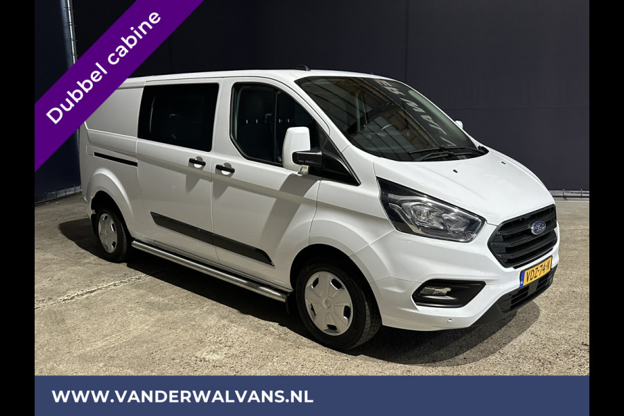 Ford Transit Custom 2.0 TDCI 130pk L2H1 Dubbele Cabine Euro6 Airco | 6-Zits | 2800kg Trekhaak | Navigatie Camera, Cruisecontrol, LED, Parkeersensoren, Stoelverwarming