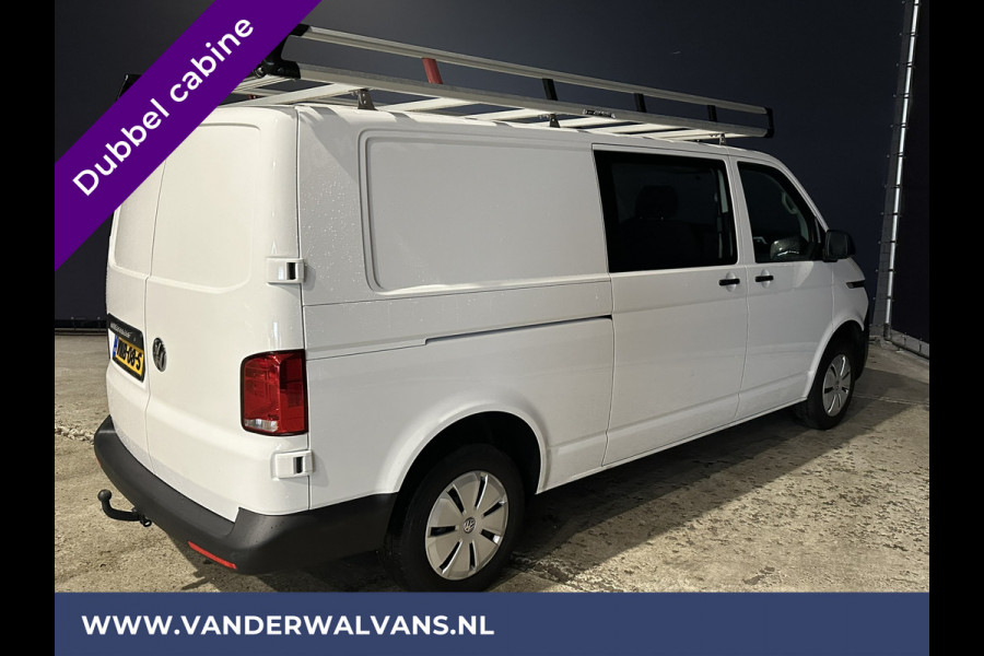 Volkswagen Transporter 2.0 TDI 150pk L2H1 Dubbele cabine Euro6 Airco | Navigatie | 2500kg Trekhaak | 5-Zits | imperiaal, cruisecontrol, apple carplay, android auto