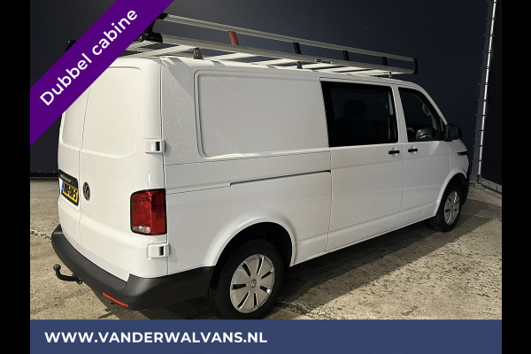 Volkswagen Transporter 2.0 TDI 150pk L2H1 Dubbele cabine Euro6 Airco | Navigatie | 2500kg Trekhaak | 5-Zits | imperiaal, cruisecontrol, apple carplay, android auto