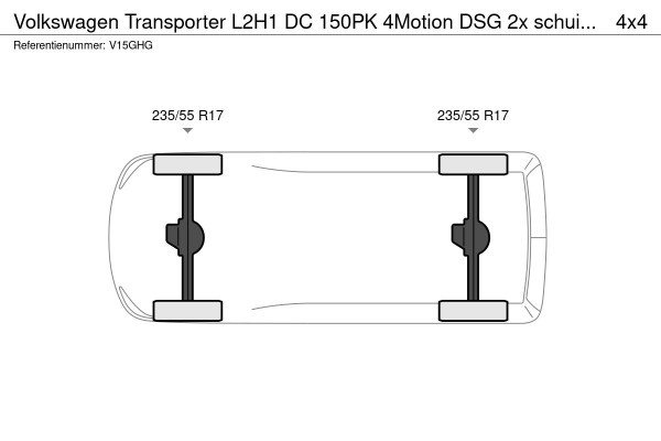 Volkswagen Transporter L2H1 DC 150PK 4Motion DSG 2x schuifdeur