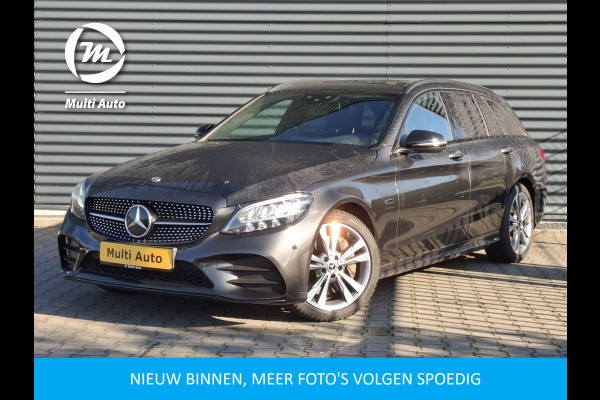 Mercedes-Benz C-Klasse Estate 300 e AMG Line Plug in Hybrid 320pk PHEV | Panodak | Luchtvering | Lederen Alcantara Sportstoelen Verwarmd | Burmester Audio | Adaptive Cruise | Navigatie | Apple Carplay |