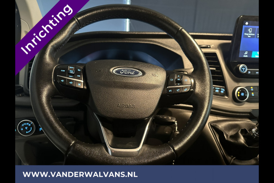 Ford Transit Custom 2.0 TDCI L1H1 inrichting Euro6 Airco | Omvormer | Camera | 2500kg Trekhaak cruisecontrol, parkeersensoren, bijrijdersbank, verwarmde voorruit