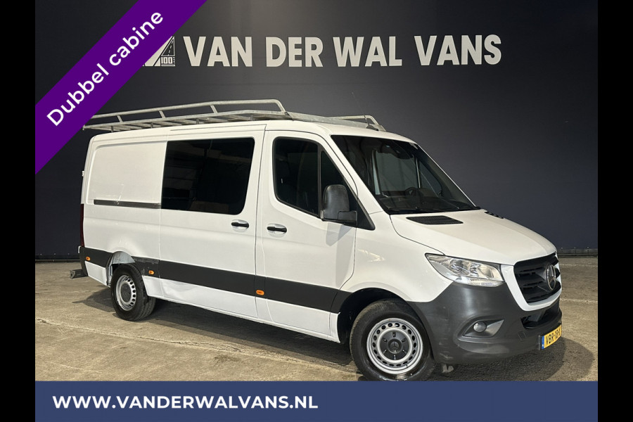 Mercedes-Benz Sprinter 316 CDI 164pk Automaat L2H1 Dubbele cabine Euro6 Airco | XXL Multimediascherm | 5-Zits | Cruisecontrol, camera, navigatie, trekhaak, imperiaal, chauffeursstoel, trap,