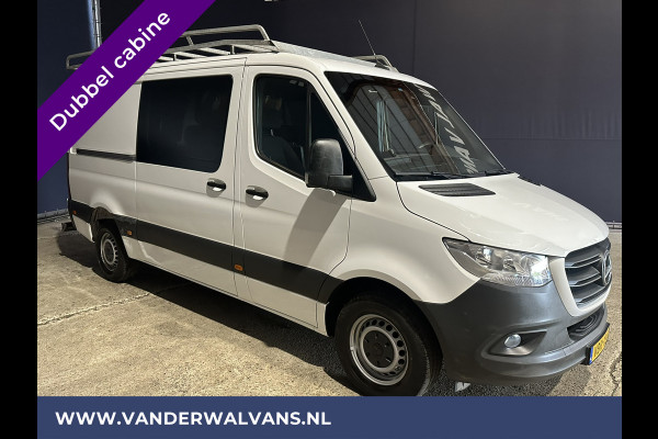 Mercedes-Benz Sprinter 316 CDI 164pk Automaat L2H1 Dubbele cabine Euro6 Airco | XXL Multimediascherm | 5-Zits | Cruisecontrol, camera, navigatie, trekhaak, imperiaal, chauffeursstoel, trap,