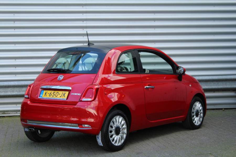 Fiat 500 1.0 70pk Hybrid Lounge NL-Auto NAP Airco Cruise Carplay El. Ramen 15"LMV