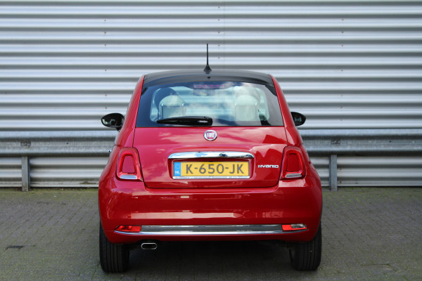 Fiat 500 1.0 70pk Hybrid Lounge NL-Auto NAP Airco Cruise Carplay El. Ramen 15"LMV