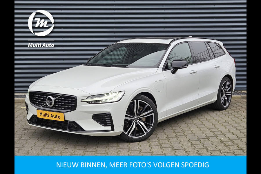 Volvo V60 T8 Recharge AWD R-Design Plug In Hybrid PHEV | Panodak | Adaptive Cruise | Lederen Sportstoelen Memory | Head Up | Harman Kardon | 360 Camera | Pilot Assist |