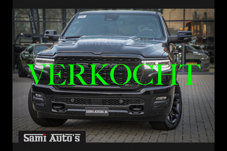 Dodge Ram 1500 LIMITED NIGHT H.O 540PK 706 Nm 2025 | XB9 | MASSAGE | BOM VOL | CREW CAB | DUBBELE CABINE | GRIJSKENTEKEN | €99950,- EXCL BTW | VOORRAAD 2259 - 9038