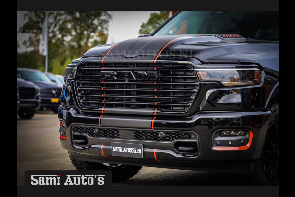 Dodge Ram PREMIUM NIGHT EDITION | MAY 2025 BOM VOL + 14.4 INCH SCHERM BOM VOL | LUCHTVERING | HUD | HURRICAN 420PK 636 Nm TWIN TURBO | PRI DUBBELE CABINE | PICK UP | 5 PERSOONS | DC | GRIJSKENTEKEN | VOORRAAD NR 2232 - 3424