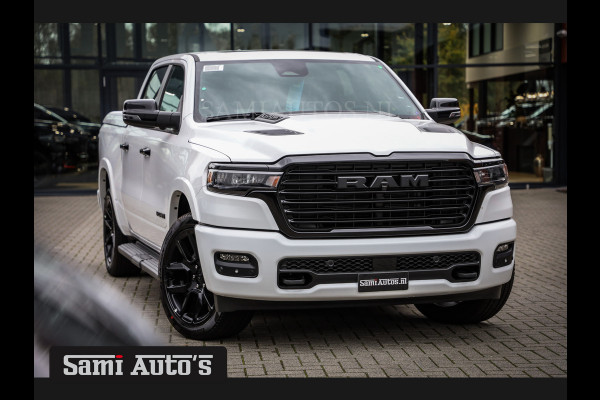 Dodge Ram PREMIUM NIGHT 2025 | BOM VOL + 14.4 INCH SCHERM BOM VOL | LUCHTVERING | HUD | HURRICAN 420PK 636 Nm TWIN TURBO | PRIJS MET LPG E DUBBELE CABINE | PICK UP | 5 PERSOONS | DC | GRIJSKENTEKEN | PW7 BRIGHT WHITE | VOORRAAD NR 2230 - 8765