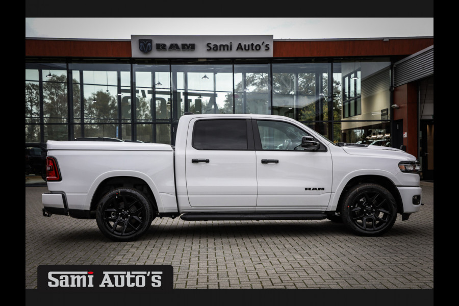 Dodge Ram PREMIUM NIGHT 2025 | BOM VOL + 14.4 INCH SCHERM BOM VOL | LUCHTVERING | HUD | HURRICAN 420PK 636 Nm TWIN TURBO | PRIJS MET LPG E DUBBELE CABINE | PICK UP | 5 PERSOONS | DC | GRIJSKENTEKEN | PW7 BRIGHT WHITE | VOORRAAD NR 2230 - 8765