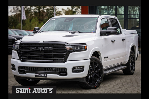 Dodge Ram PREMIUM NIGHT 2025 | BOM VOL + 14.4 INCH SCHERM BOM VOL | LUCHTVERING | HUD | HURRICAN 420PK 636 Nm TWIN TURBO | PRIJS MET LPG E DUBBELE CABINE | PICK UP | 5 PERSOONS | DC | GRIJSKENTEKEN | PW7 BRIGHT WHITE | VOORRAAD NR 2230 - 8765