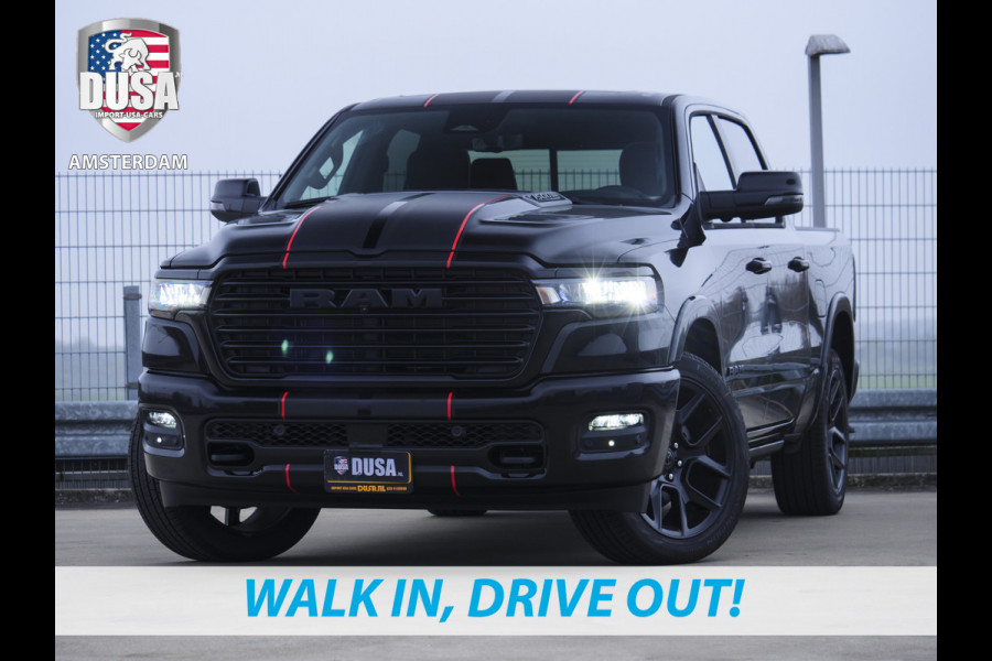 Dodge Ram 1500 | Laramie | Night Edition | 3.0L I6 Hurricane | Crew Cab | 4X4 | Panorama | Niveau regeling | 14,4-inch Touchscreen | Passenger Display | Getoonde accessoires zijn verkrijgbaar tegen meerprijs