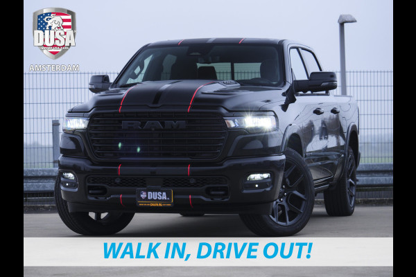 Dodge Ram 1500 | Laramie | Night Edition | 3.0L I6 Hurricane | Crew Cab | 4X4 | Panorama | Niveau regeling | 14,4-inch Touchscreen | Passenger Display | Getoonde accessoires zijn verkrijgbaar tegen meerprijs