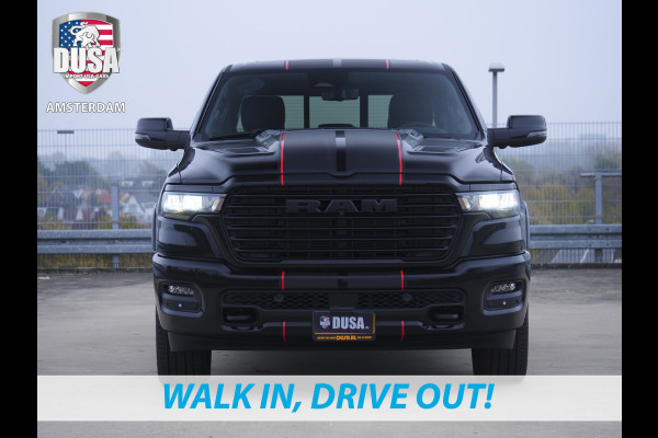 Dodge Ram 1500 | Laramie | Night Edition | 3.0L I6 Hurricane | Crew Cab | 4X4 | Panorama | Niveau regeling | 14,4-inch Touchscreen | Passenger Display | Getoonde accessoires zijn verkrijgbaar tegen meerprijs