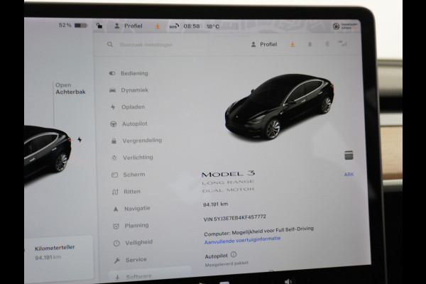 Tesla Model 3 Long Range 75 kWh 19" 463PK FSD-vb. Premium-Audio 4WD AutoPilot Pano.dak Camera Leer Adaptive-Cruise+Stop&Go  PDC-A+Voor Wifi Ec Veel grip door AWD vierwielaandrijving.  Origineel Nederlandse auto ! 1e Eigenaar grootste accu ! tot 16,5 kwh thuis laden, 120kw/h snelladen per uur ! Zeer Compleet 61.000 nieuw