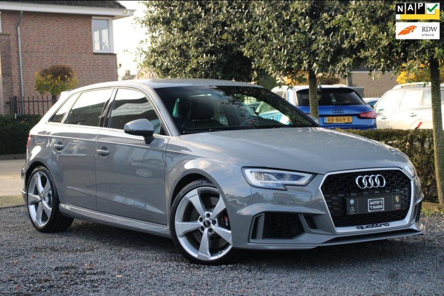 Audi RS 3 SPORTBACK 2.5 TFSI Quattro 400 PK Nardo Grey Dealer o.h Keyless Camera Leder PDC 19''