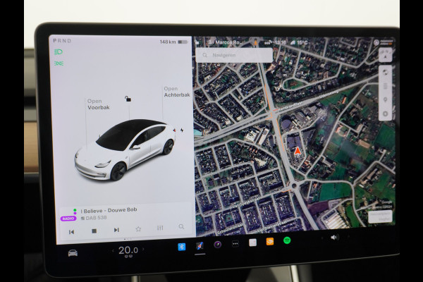 Tesla Model 3 SR+60kWh 325PK AutoPilot FSD.vb Premium-Luidsprekers Leer PanoDak Adaptive cruise 18" Camera's Elektr.-Stuur+Stoelen+Spiegels+Ge Ecc Navigatiesysteem full map LED-a+v Comfortstoel(en) ACC Dual-ECC DAB Voorverwarmen interieur via App Keyless via Telefoonsleutel One-Pedal-Drive