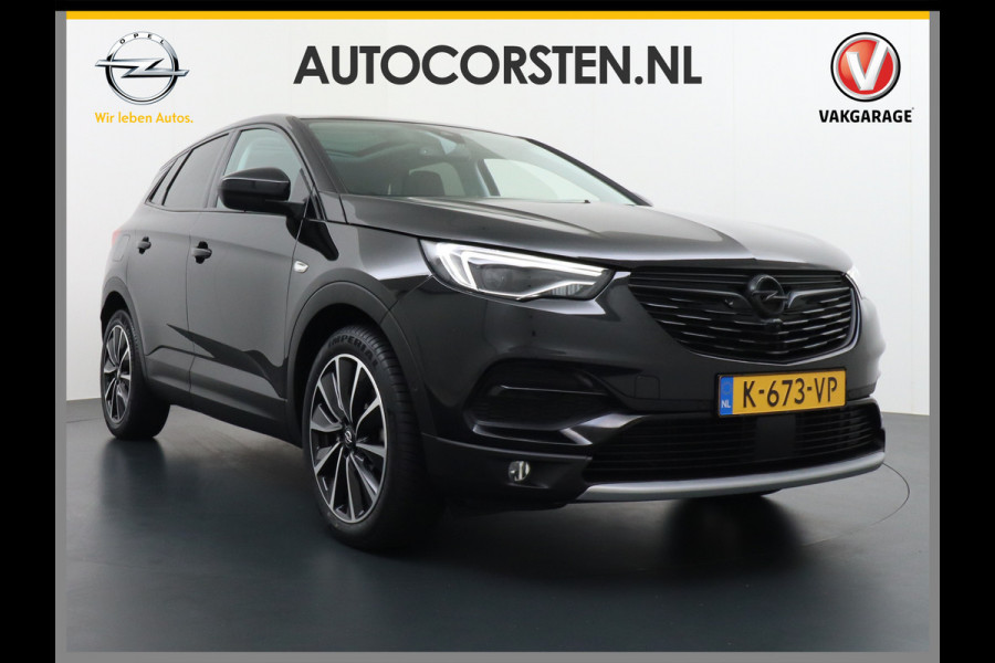 Opel Grandland X 1.6T 180PK Automaat Apple Carplay Android Auto Panoramadak Navi Ecc 360° Camera DAB Bluetooth Draadloze tel.lader Denon® Sound Dodehoek detector Lane Assist Lmv 19" Regen-Licht Sensor Pdc Adaptief licht Led Business Elegance 1e Eigenaar