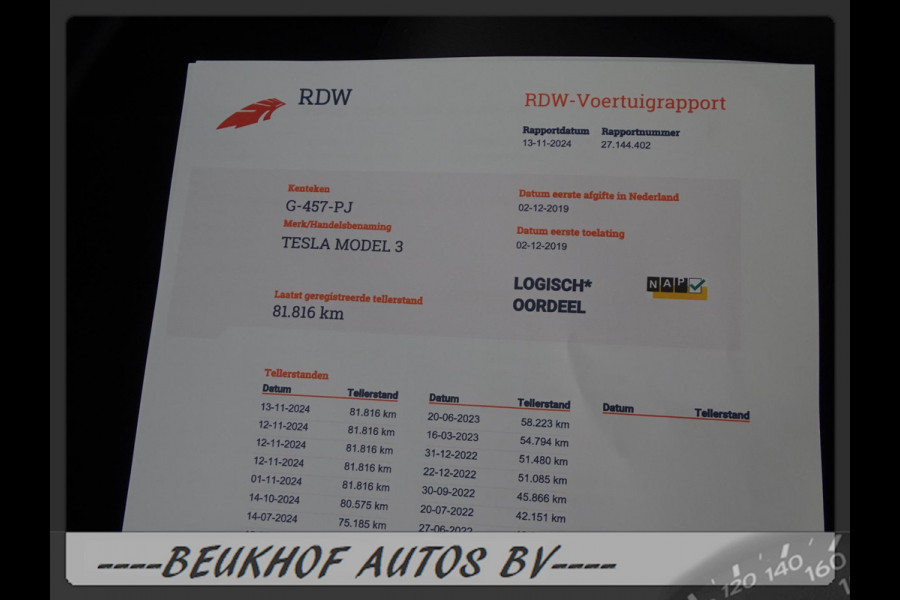 Tesla Model 3 Standard RWD Plus 60 kWh Nav Pano Leer Soh 88%