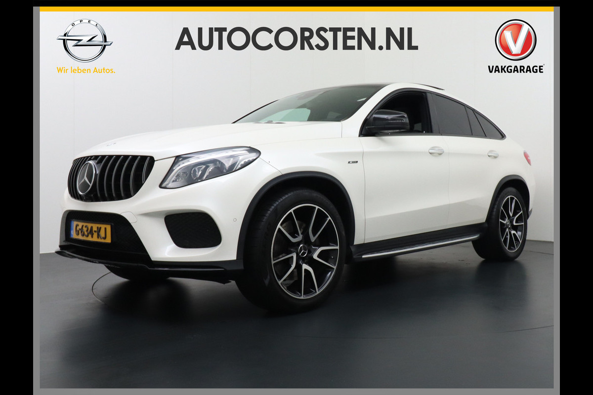 Mercedes-Benz GLE Coupé 450 AMG 4MATIC 368pk AUT-9 Leer 360-Camera (Airmatic+ADS)Luchtvering Panorama Glasdak Park-Assist PDC-a+v Elektr.-SportSt. Treeplanken Connected services A-klep automatisch Adaptief Dempers/ads Bordherkenn. Voetgangersbescherm AWD 4x4 LED-v+a Bots herkenning systeem Achteropkomend verkeer waarschuwing 123.000 nieuw!  3.500KG (!!) Trekvermogen!