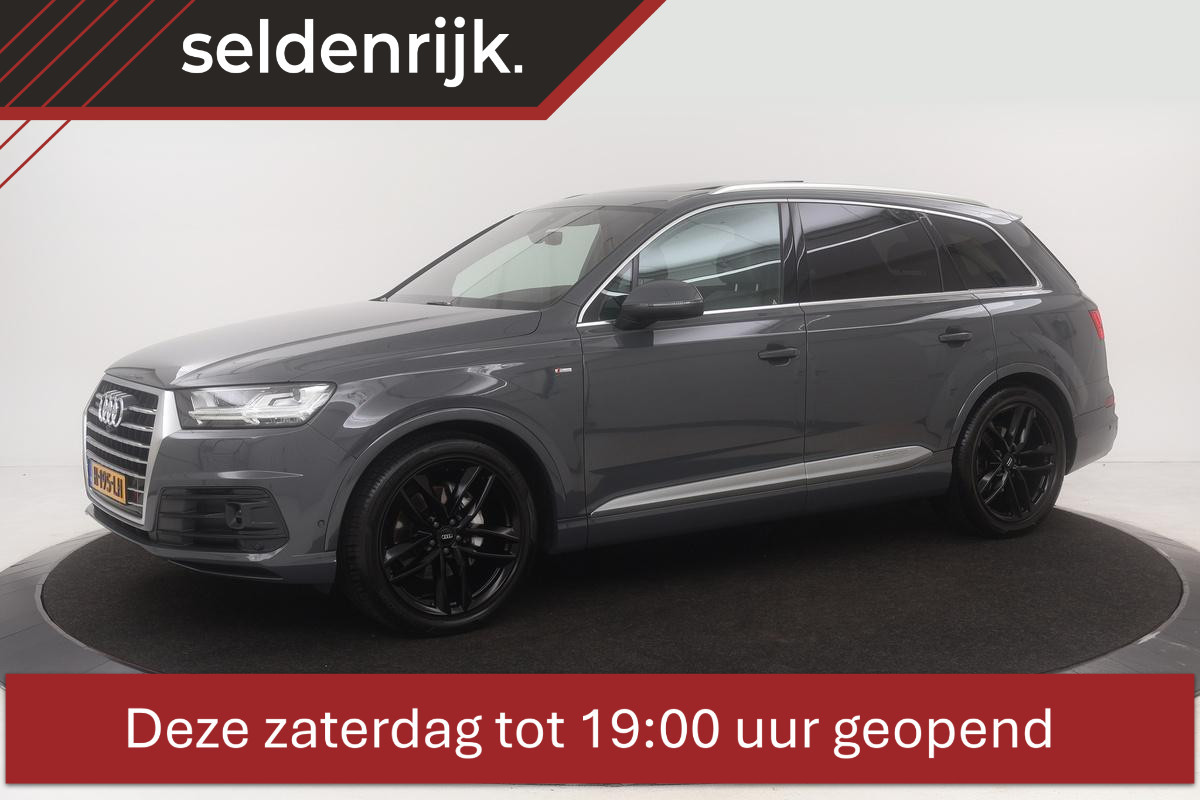 Audi Q7 3.0 TDI quattro S-line | Adaptive cruise | Nachtzicht | Panoramadak | Head-Up | 360 camera | | Bose | Trekhaak | Stoelverwarming | Matrix LED | Keyless | Leder | Achterbankverwarming | Navigatie