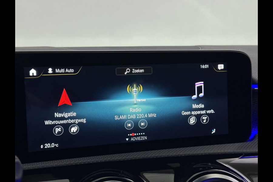 Mercedes-Benz A-Klasse 250 e Progressive Plug In Hybrid 218pk PHEV | Adaptive Cruise  | MBUX Widescreen | Navi | Carplay | Sfeerverlichting | Trekhaak af Fabriek | Sportstoelen Verwarmd | 18"L.M | Sfeerverlichting |