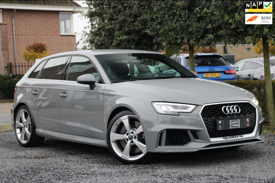 Audi RS 3 SPORTBACK 2.5 TFSI Quattro 400 PK Nardo Grey Dealer o.h Keyless Camera Leder PDC 19''