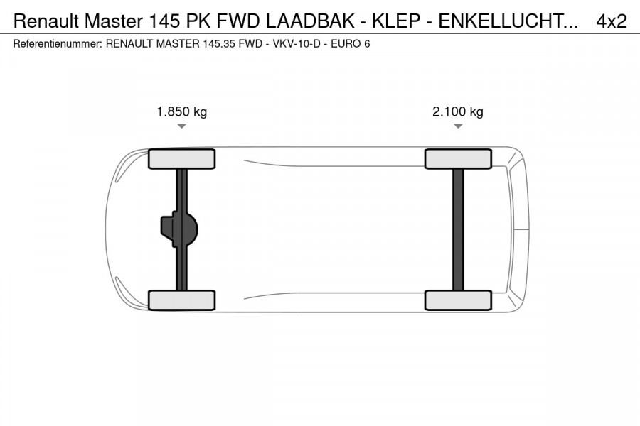 Renault Master 145 PK FWD LAADBAK - KLEP - ENKELLUCHT - EURO 6 - VKV-10-D