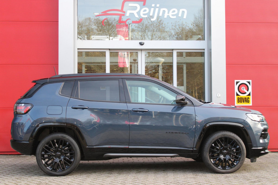 Jeep Compass 4xe S 240PK PHEV AUTOMAAT | NAVIGATIE 10,25 "TOUCHSCREEN | APPLE CARPLAY/ANDROID AUTO | ACHTERUITRIJ CAMERA | DAB+ RADIO | CLIMATE CONTROL | 19"GLOSS BLACK LICHTMETALEN VELGEN | ADAPTIVE / CRUISE CONTROL | DIGITAAL INSTRUMENTENPANEEL | LEDEREN BEKLEDING | ELEKTRISCH BEDIENBARE ACHTERKLEP | FULL LED KOPLAMPEN | LED MISTLAMPEN / BOCHTVERLICHTING | KEYLESS ENTRY & START | DRAADLOOS LADEN |