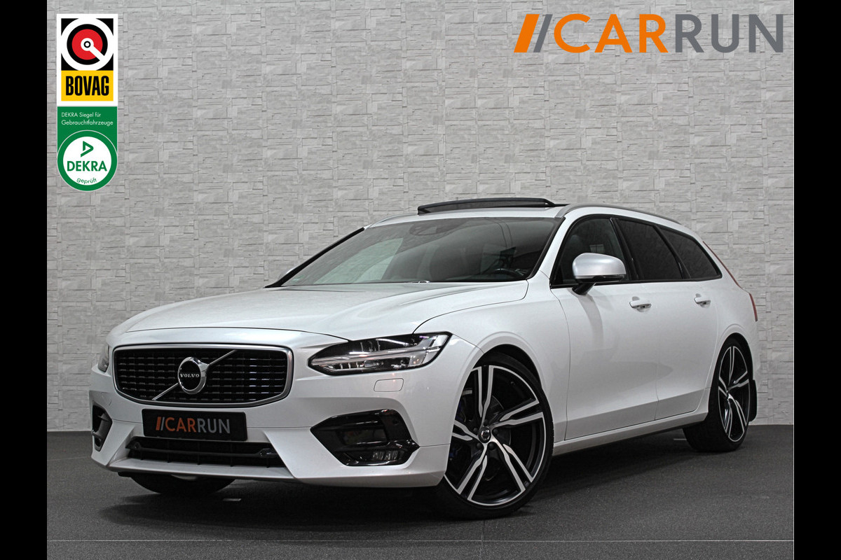 Volvo V90 2.0 D5 AWD R-Design | Panorama | ACC | Bowers & Wilkins | Pilot-Assist | Trekhaak | Keyless-Entry | Memory | 21'' | Stoelverwarming V+A | Stuurwielverwarming | LED | Camera | Carplay |