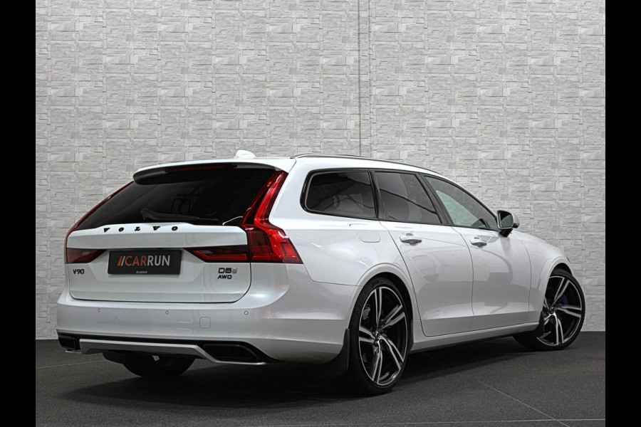 Volvo V90 2.0 D5 AWD R-Design | Panorama | ACC | Bowers & Wilkins | Pilot-Assist | Trekhaak | Keyless-Entry | Memory | 21'' | Stoelverwarming V+A | Stuurwielverwarming | LED | Camera | Carplay |