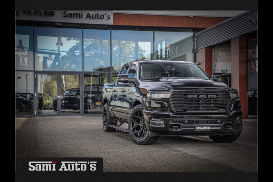 Dodge Ram NIGHT PREMIUM 2025 | BOM VOL + 14.4 INCH SCHERM | LUCHTVERING | HUD | HURRICAN 420PK 636 Nm | PRIJS MET LPG EN COVER EN GARANTIE DUBBELE CABINE | PICK UP | 5 PERSOONS | DC | GRIJSKENTEKEN | VOORRAAD NR 2285 - 7648