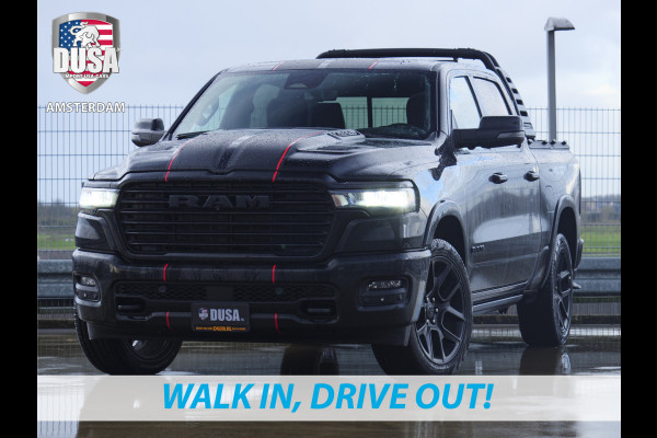 Dodge Ram 1500 | Laramie | Night Edition | 3.0L I6 Hurricane | Crew Cab | 4X4 | Panorama | Niveau regeling | 14,4-inch Touchscreen | Passenger Display | Getoonde accessoires zijn verkrijgbaar tegen meerprijs