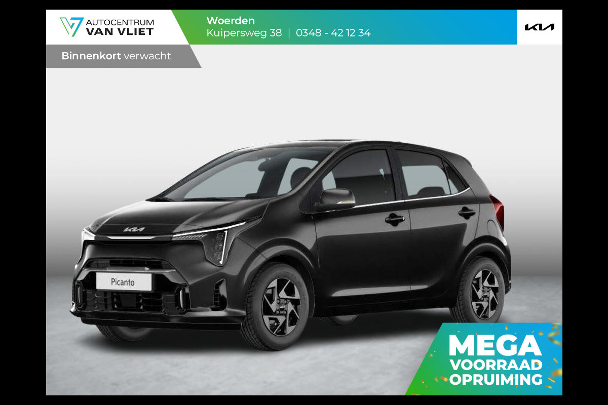 Kia Picanto 1.0 DPI DynamicPlusLine | MY25 | Navi | Airco | Cruise | Camera | 14" | BSM | LED | Priv. glass | Apple Carplay | ANWB Private lease actie € 268,-