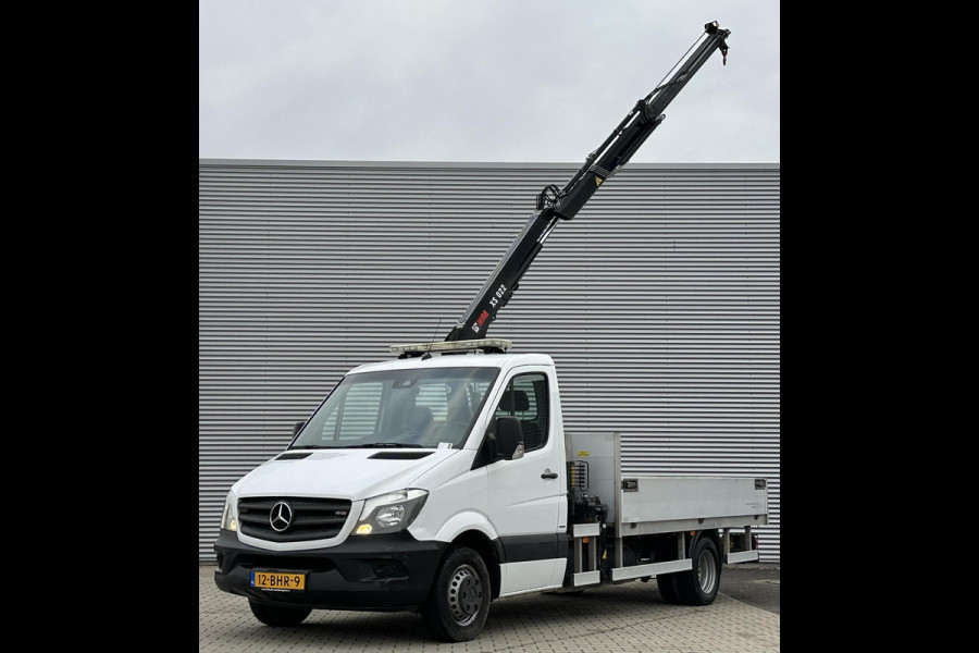 Mercedes-Benz Sprinter 516 NGT Openlaadbak met kraan CNG Automaat