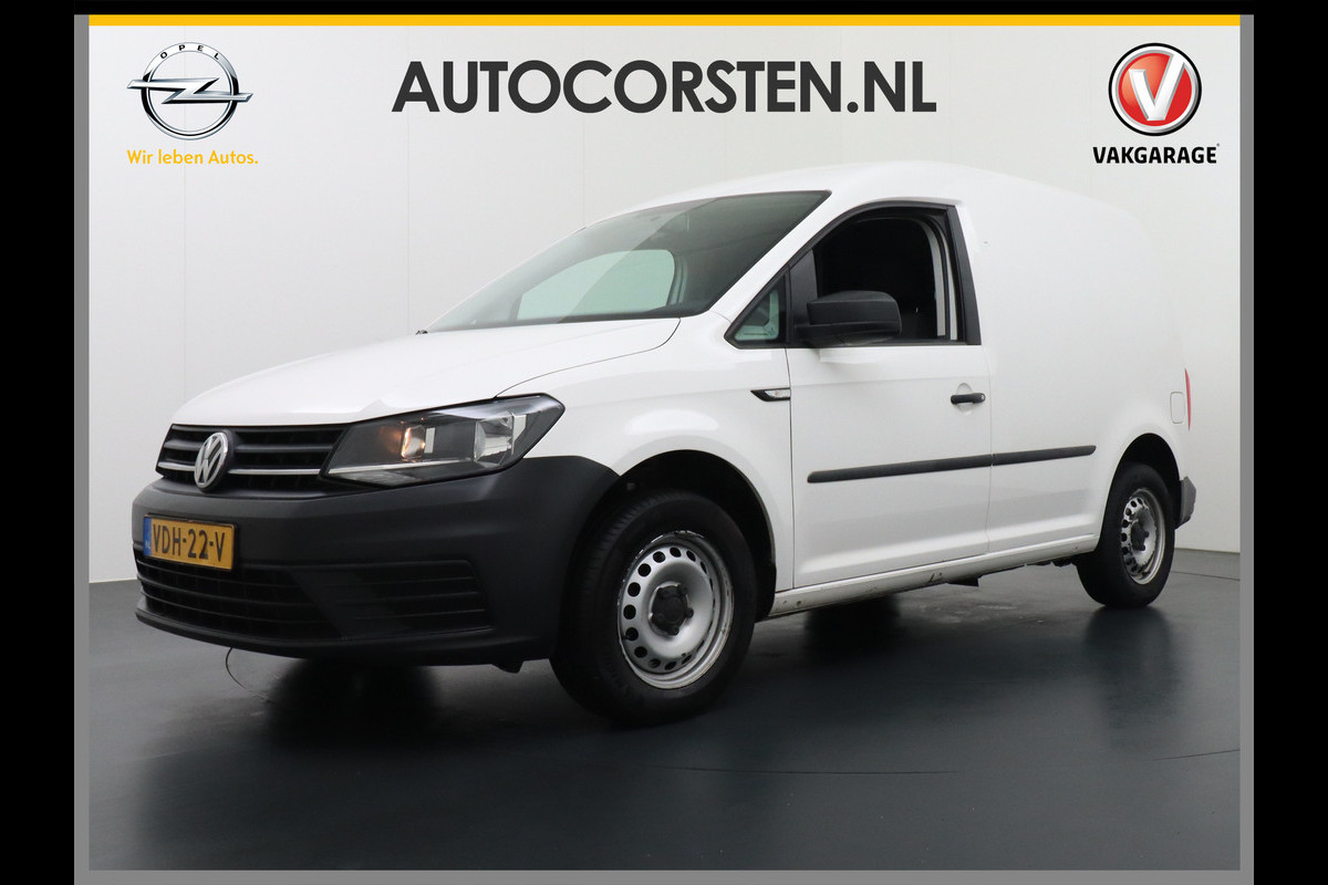 Volkswagen Caddy 2.0TDI EURO 6 Airco Schuifdeur-R Betonplex-Vloer Lat om Lat betimmering Multimedia systeem ESP ASR Elek.ramen Buitenspiegels ele Bluetooth Vervolgbotsing preventie  Brake Assist System Achterruit+Wissers+verwarmd Tussenwand m rooster Achterruitenwisser Euro 6