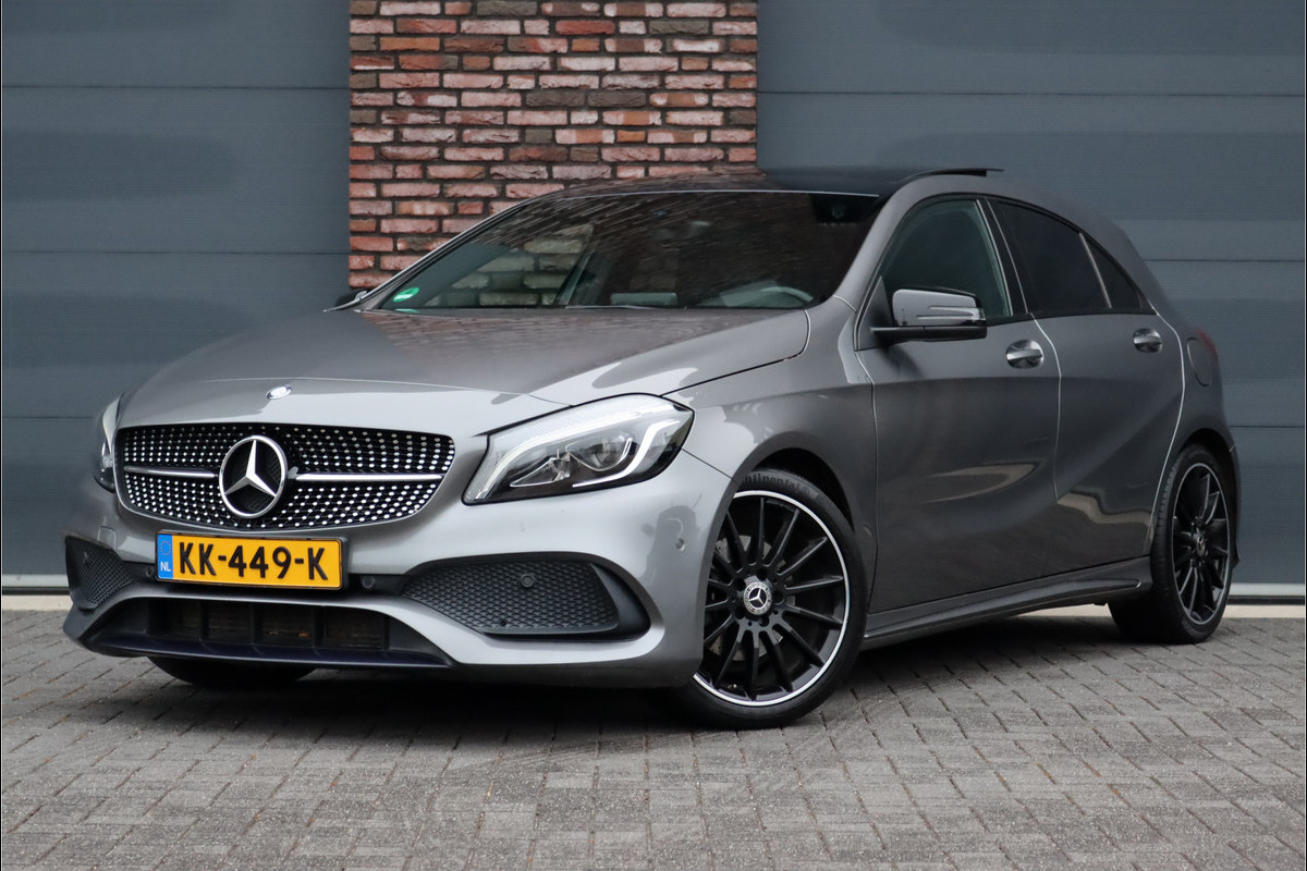 Mercedes-Benz A-Klasse 180 AMG Night Edition Plus Aut7 | Panoramadak | Sfeerverlichting | Cruise Control | Keyless Start | High Perf. LED | Zitcomfortpakket |