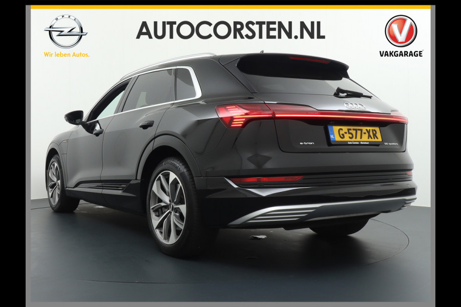 Audi e-tron E-Tron 55 95kWh 408PK Quattro S-LINE Leder/Alcantara Audi-Connect Virtual-Cockpit Park-Assist 20"lmv S-Line- Sport-Stoel+Verwarm Led WiFi Connected-Services Apple-Carplay Android Keyless-Go PTC Interieur-Voorverwarming/koeling Electr.-A-Klep Priv.Glass Niveau-regeling(Automatisch) ESP Hill-Hold Rijstrook Chroompakket Priv.Glas Donkere Hemel Dakspoiler Botsherkenning+Waarschuwing AEB Connected-Services Rijstrooksensor Origin.Nederlandse Auto