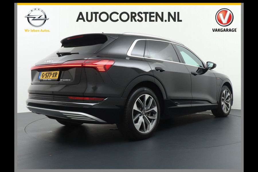 Audi e-tron E-Tron 55 95kWh 408PK Quattro S-LINE Leder/Alcantara Audi-Connect Virtual-Cockpit Park-Assist 20"lmv S-Line- Sport-Stoel+Verwarm Led WiFi Connected-Services Apple-Carplay Android Keyless-Go PTC Interieur-Voorverwarming/koeling Electr.-A-Klep Priv.Glass Niveau-regeling(Automatisch) ESP Hill-Hold Rijstrook Chroompakket Priv.Glas Donkere Hemel Dakspoiler Botsherkenning+Waarschuwing AEB Connected-Services Rijstrooksensor Origin.Nederlandse Auto