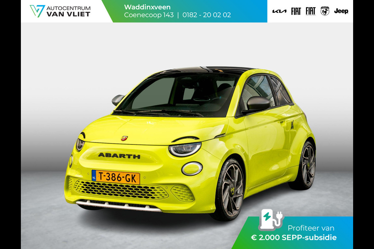 Abarth 500e 42 kWh Turismo 155pk | Clima | Pack Winter | Cruise | Apple Carplay | Leder | Priv. glass | JBL | BSM |