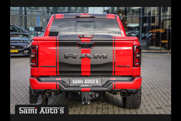 Dodge Ram PREMIUM NIGHT 2025 | HURRICAN 420PK 636 Nm | BOM VOL + 14.4 INCH SCHERM + LUCHTVERING + HUD | PRIJS MET LPG EN COVER EN GARANTIE DUBBELE CABINE | PICK UP | 5 PERSOONS | DC | GRIJSKENTEKEN | PR4 FLAME RED | VOORRAAD NR 2226 - 4993